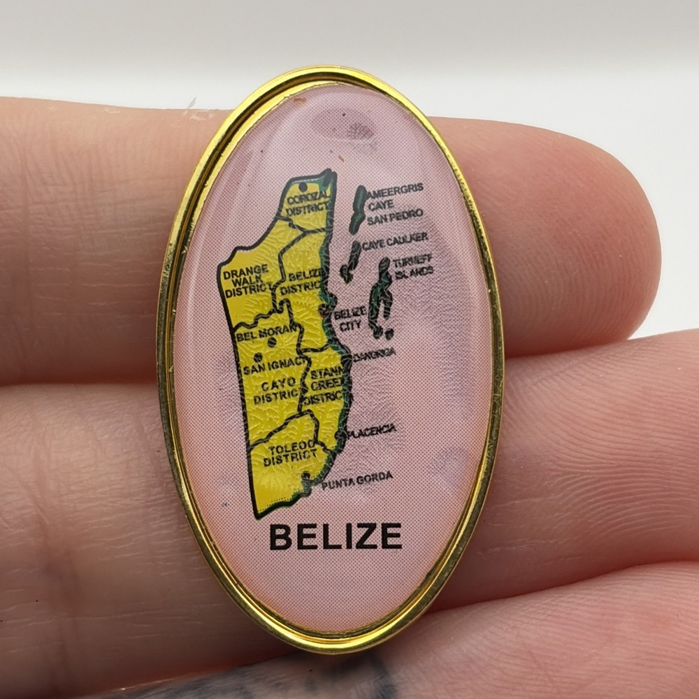 Country Of Belize South America Outline Map Lapel Hat Pin